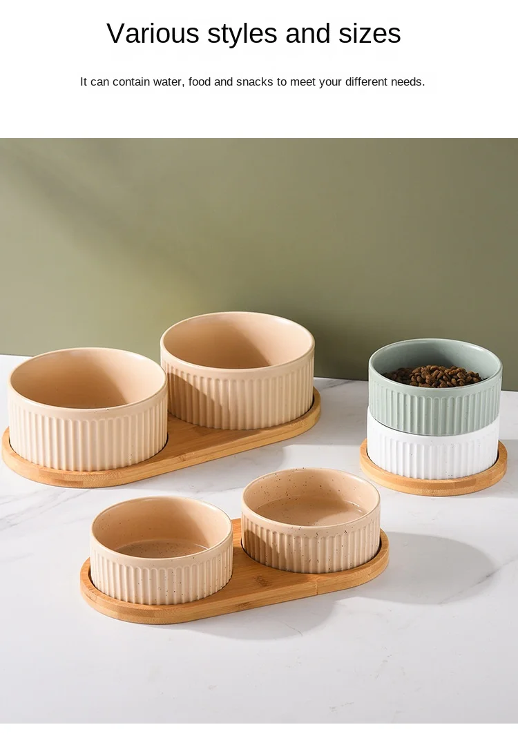 Bowl Double Triple Food Wood Pallet - PeticaDeals