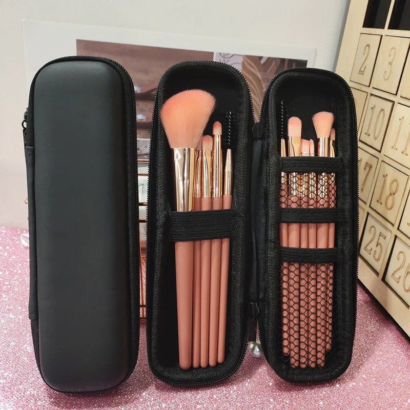 Zwarte Kleine + Grote Cosmetische Opbergzakken Waterdichte Dubbele Rits Make-Up Borstels Case Vrouwen Tas Draagbare Reisborstelhouder