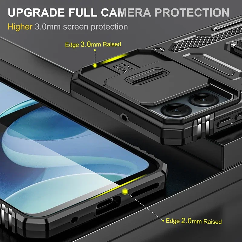 Ultimate Armor Shockproof Phone Case with Slide Window and Metal Holder