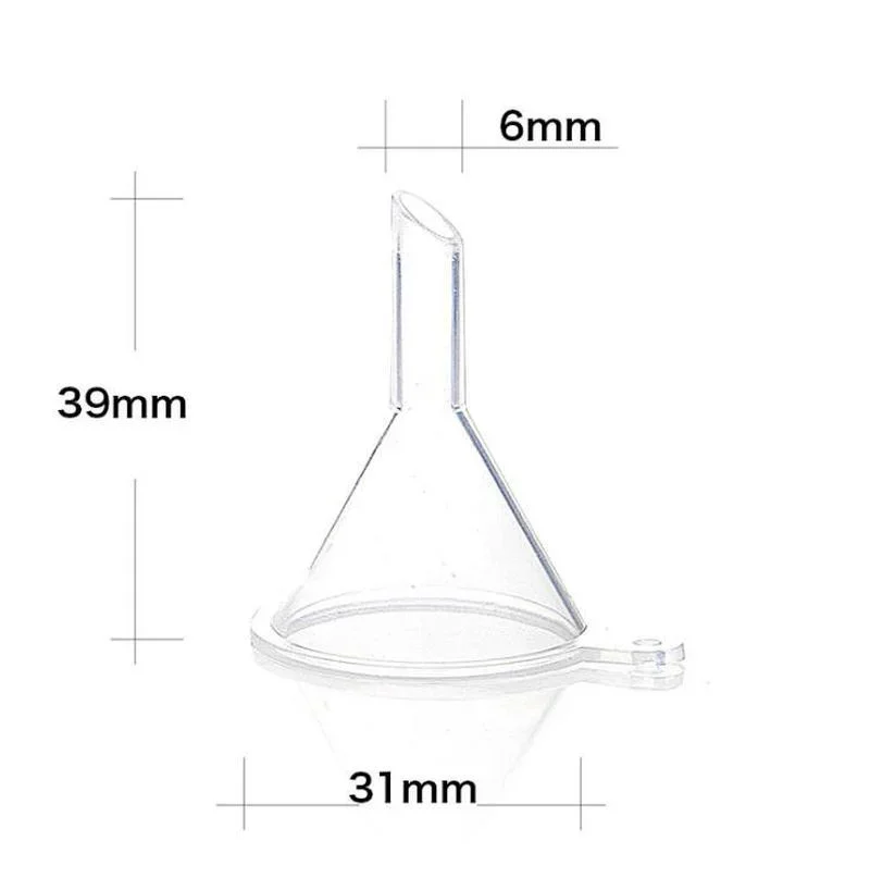 Plastic Filter Funnel 10Pcs/set Transparent Mini Funnels Cosmetics Subpackage Funnels Perfume Diffuser Bottle Liquid Oil Lab Tools Plastic