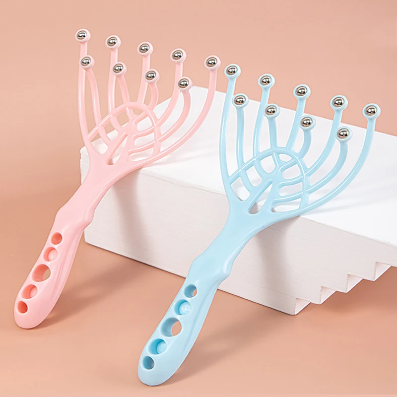 9 클로 헤드 마사지기, 두피 목 볼, 다섯 손가락 스틸 볼, 핸드 헬드 이완 헤어 케어, 모발 성장 스트레스 완화 아티팩트 