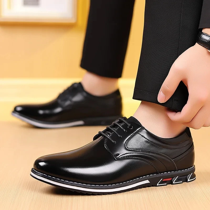Men's Luxury Leather Shoes Business Brand Casual Soft Flat Business Footwear Breathable Loafers Comfort Top Grade Fashion 2024