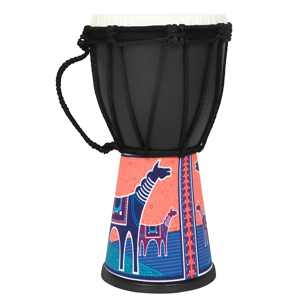

4-дюймовый портативный Африканский барабан Djembe, ручной барабан с красочными художественными узорами, перкуссионный музыкальный инструмент, ручная работа, ручная роспись
