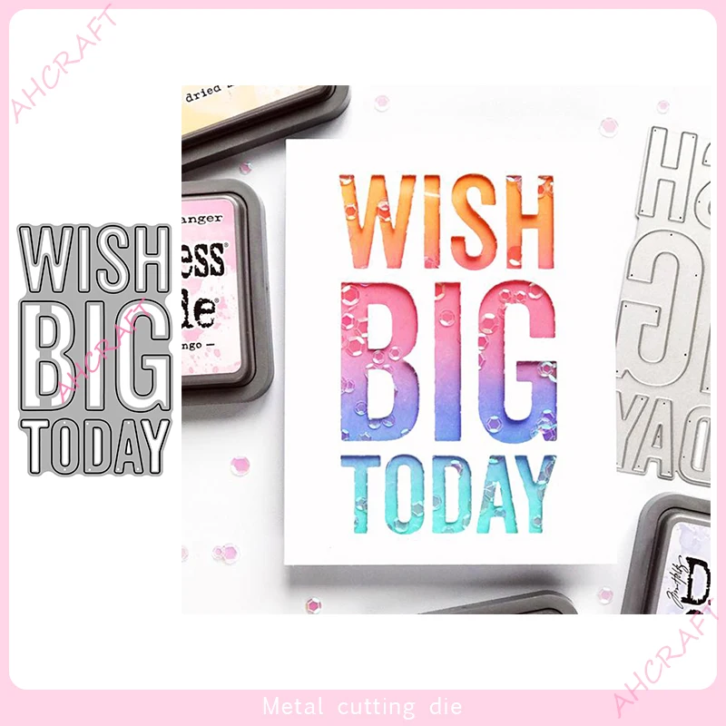 Wish Big Today Metal Cutting Dies For Diy Scrapbooking Album Fotografico Decorativo Goffratura Carta Artigianato Fustellato 2023
