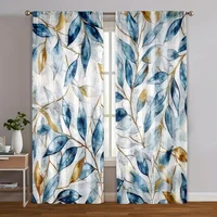 2pcs, Curtain Cloth 2D print Art Floral Durable Polyester (without rod) Decorations Clearance Ldeal for Bedroom, Living Room, 1
