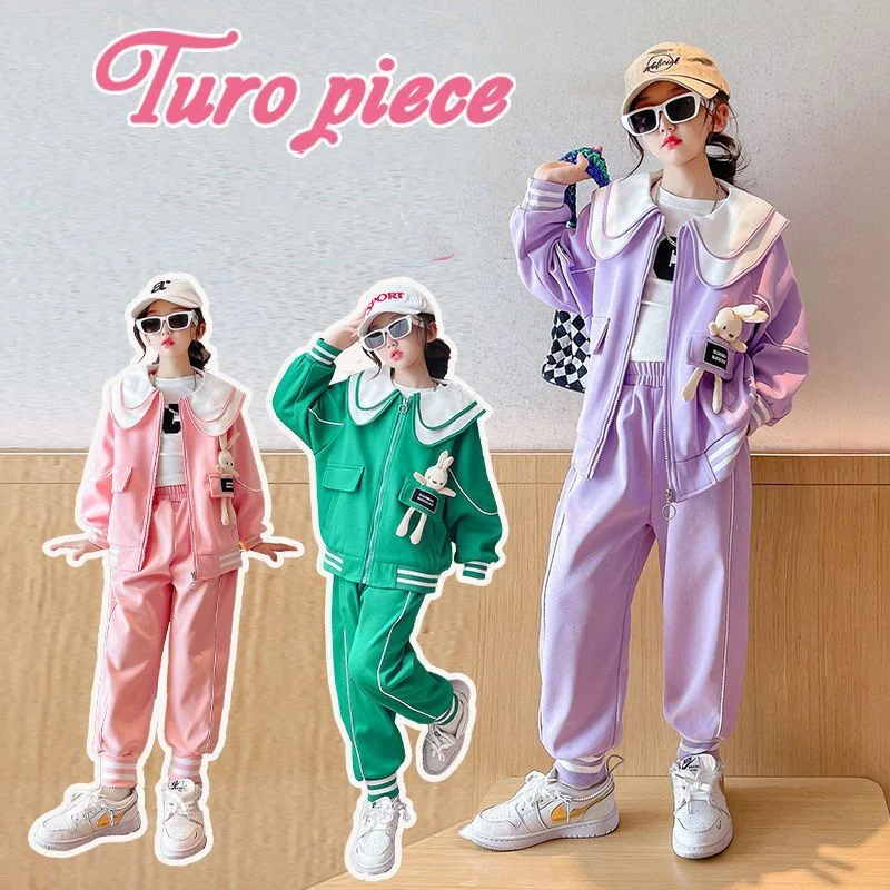 

Girls Coat +Pants 2PCS/Set 2022 Stylish Warm Winter Autumn Kids Suits Sports Outfits Thicken Children Clothing