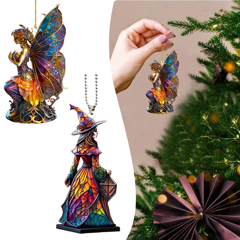 

Car Pendant Halloween Witch Hanging Ornament Auto Rearview Mirror Interior Decor