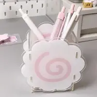 Acrylic Fish Cake Pen Holder Cute Dog Pen Holder Large-Capacity Desktop Stationery Pen Storage Box Home Office Supplies 2