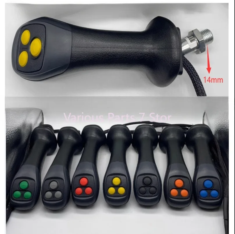 

Hydraulic electric control lever handle glue excavator refitted wood grabber clamp three buttons joystick crawler crane 14mm