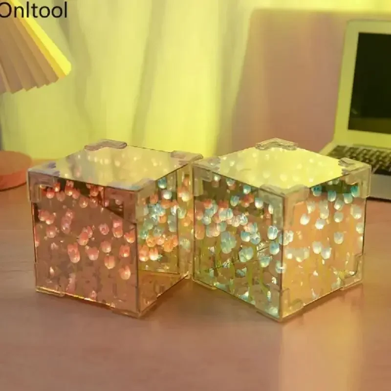 Luz LED De Noche De dormitorio, Llampara de espejo 3D 장식, Mara, Nube y tulipan, 이상적인 파라 레가