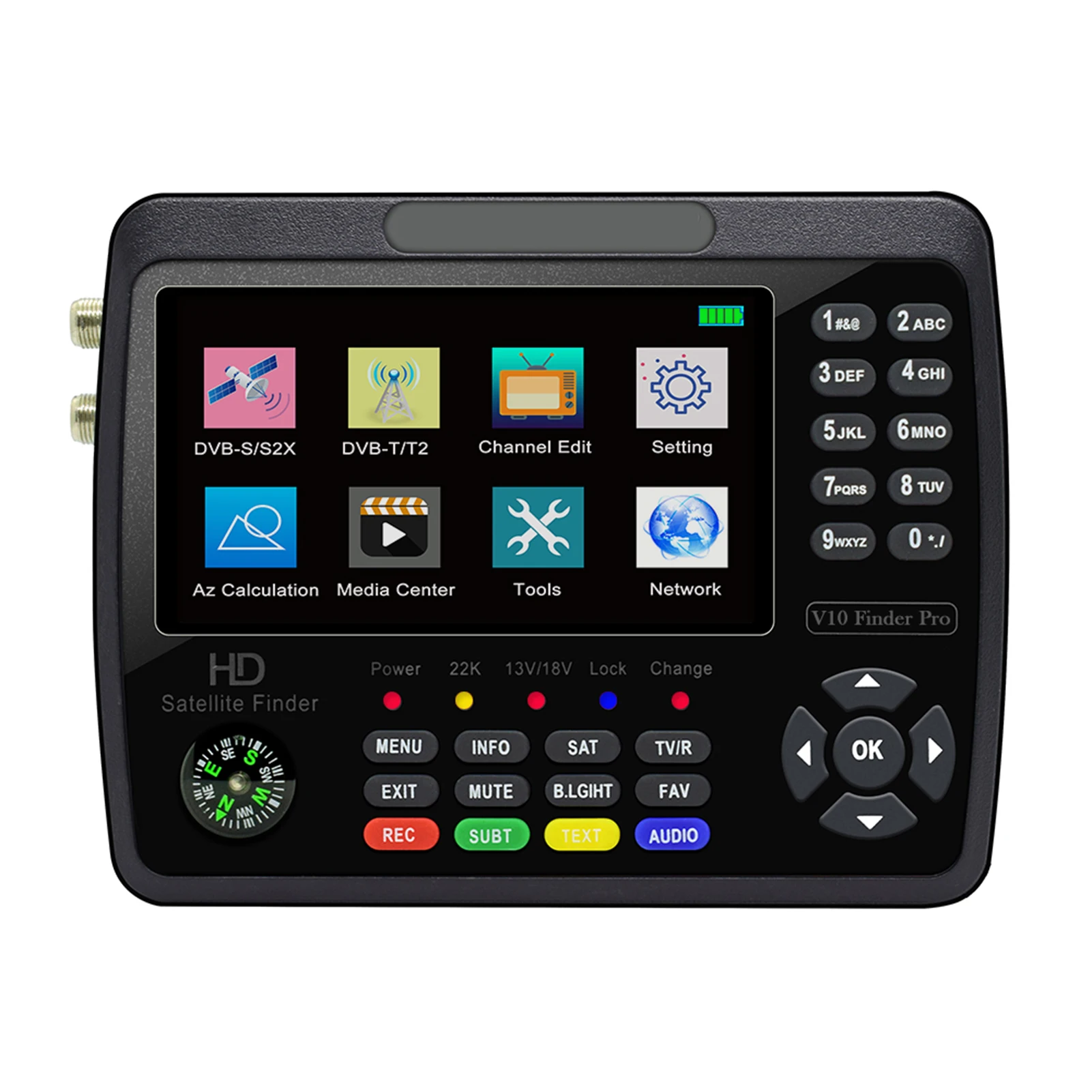 V10Pro Satellite Finder Signal Meter HD Satellite TV Signal Finder Handheld Signal Meter