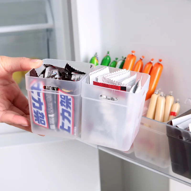 2pcs Refrigerator Side Door Snap-in Storage Box