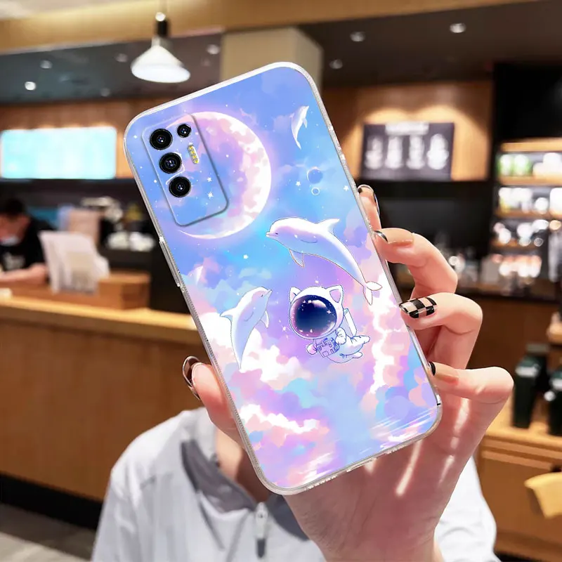 Floral Clear Shockproof Soft Silicone Protective Phone Case Cover