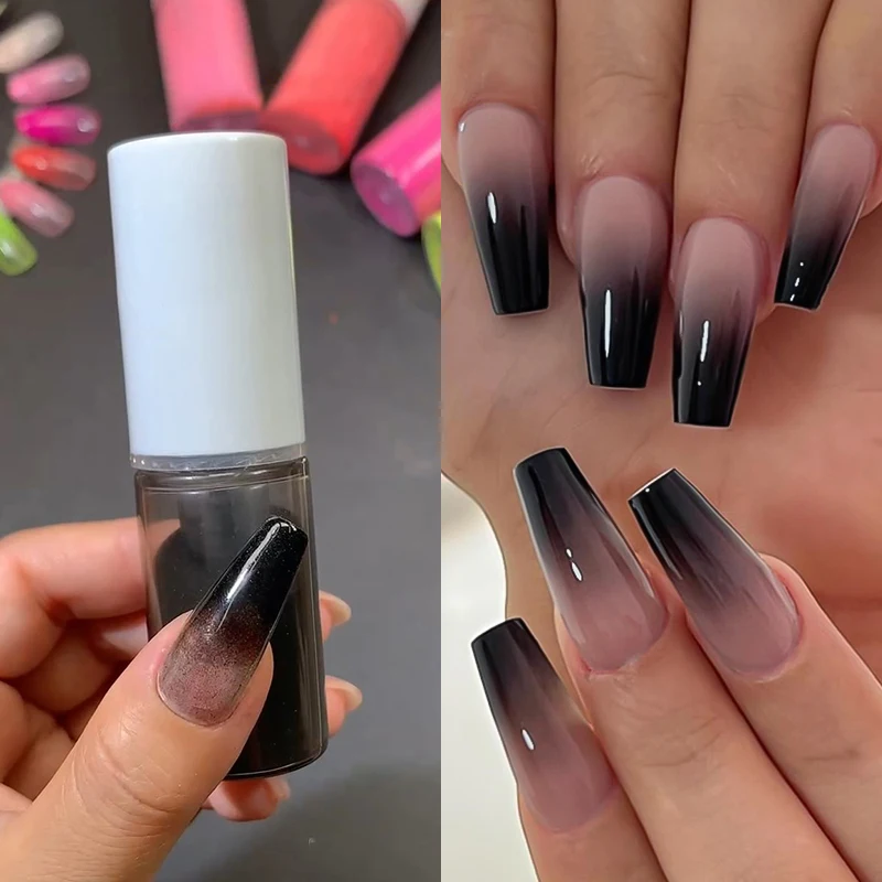 10g Black Ombre Spraying Powder Nail Art Pastel Neon Gradient Effect Pigment Glitter Shiny Powder Professional Nail Supplies