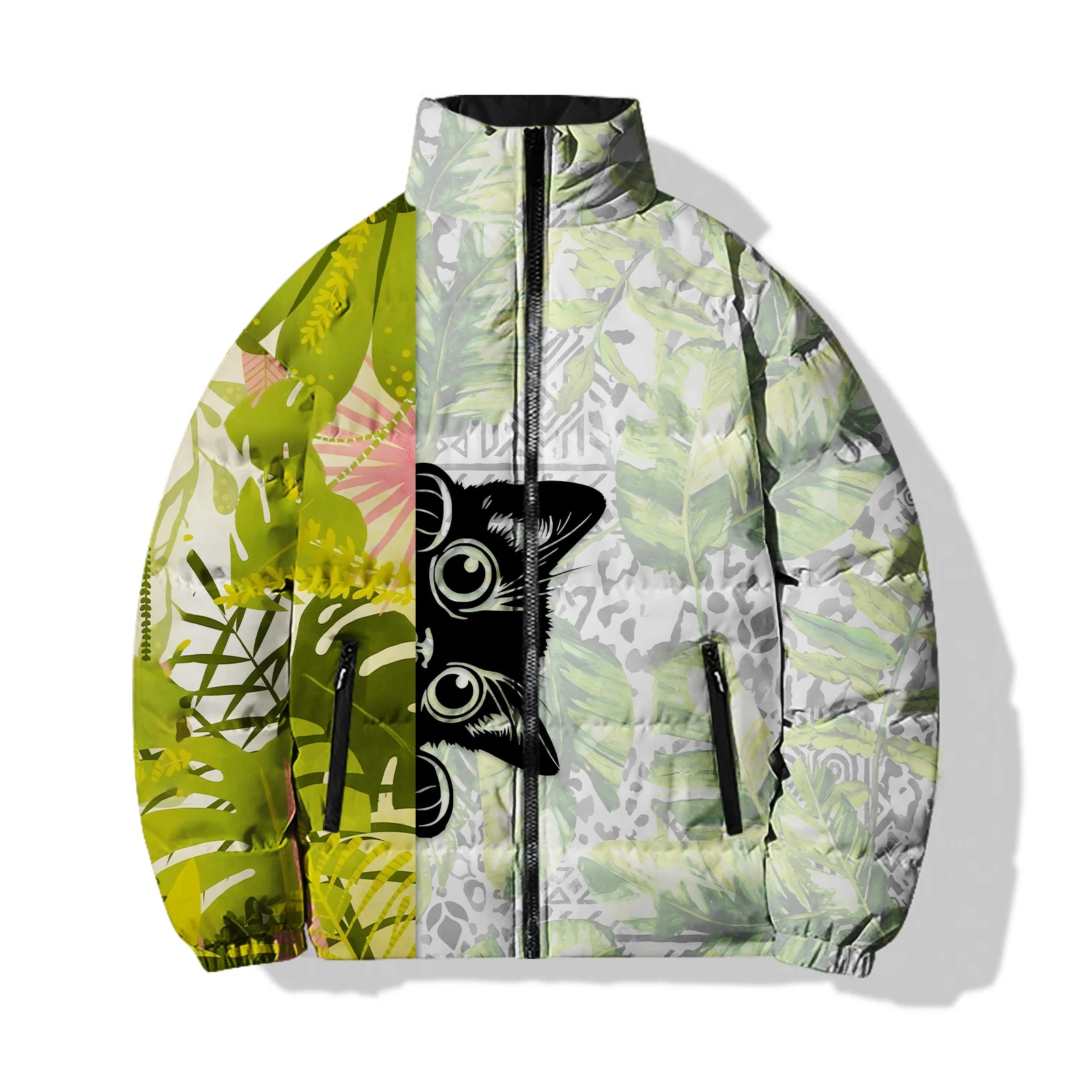 thumbnail image 4 of Chaquetas con estampado de gato musical para hombre, parkas de moda, abrigos de invierno casuales y versátiles para hombre, parka cómoda y cálida para hombre, 4 of 5