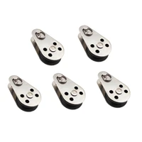 5PCS Stainless Steel M25 Pulley Block Hanging Wire Towing Wheel Lifting Wire Rope Cable Pulley Roller 1