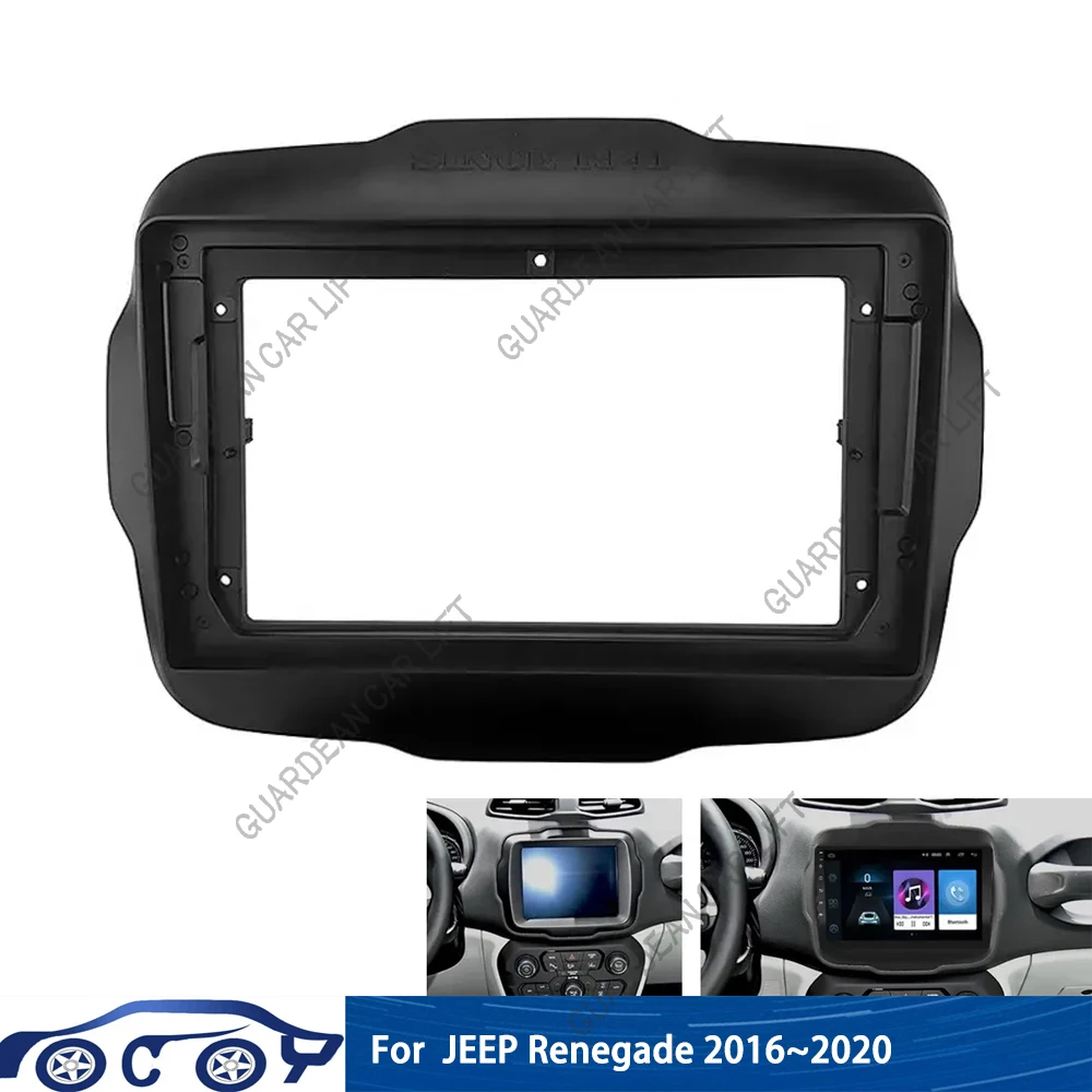 Car Radio Fascia Frame Adapter Canbus Box Decoder Per Jeep Renegade 2016-2020 Android Radio Dash Fitting Panel Kit Face Plate