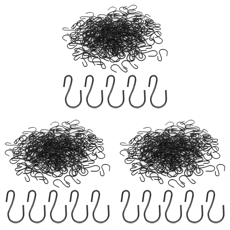 

JHD-360Pcs 1-Inch Mini S-Shaped Hook, S-Shaped Hook, Small S-Shaped Hook, Metal Mini Decorative Hook, For Crafts(Black)