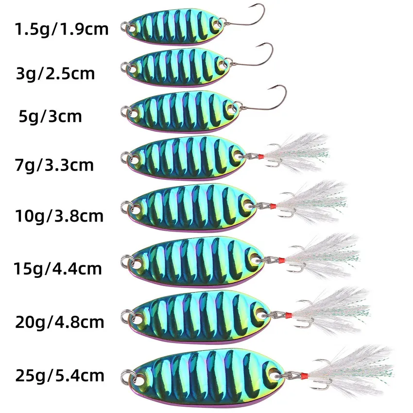 9Pcs/Set Metal Spoon Fishing Baits Spinner Lures Trout Mini Bait Sequins  Noise Paillette 3.3cm 3g