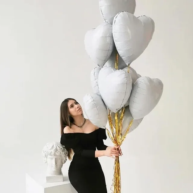 Ballons en film d'aluminium Black Love, décoration pour la fête de Léon, mariage et salle de mariage, 18 po, 10 pièces 6