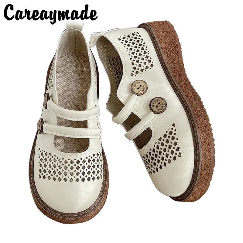 

Careaymade-Mori series literary sandals,big head Female shoes,thick soled muffin casual women's shoes,retro hollow out shoes