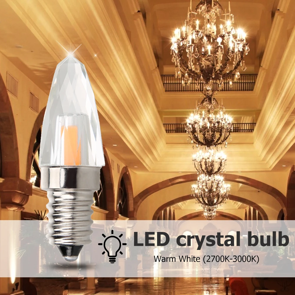 3 Вт Светодиодная лампа E14 COB 1505 с регулируемой яркостью миниатюрный