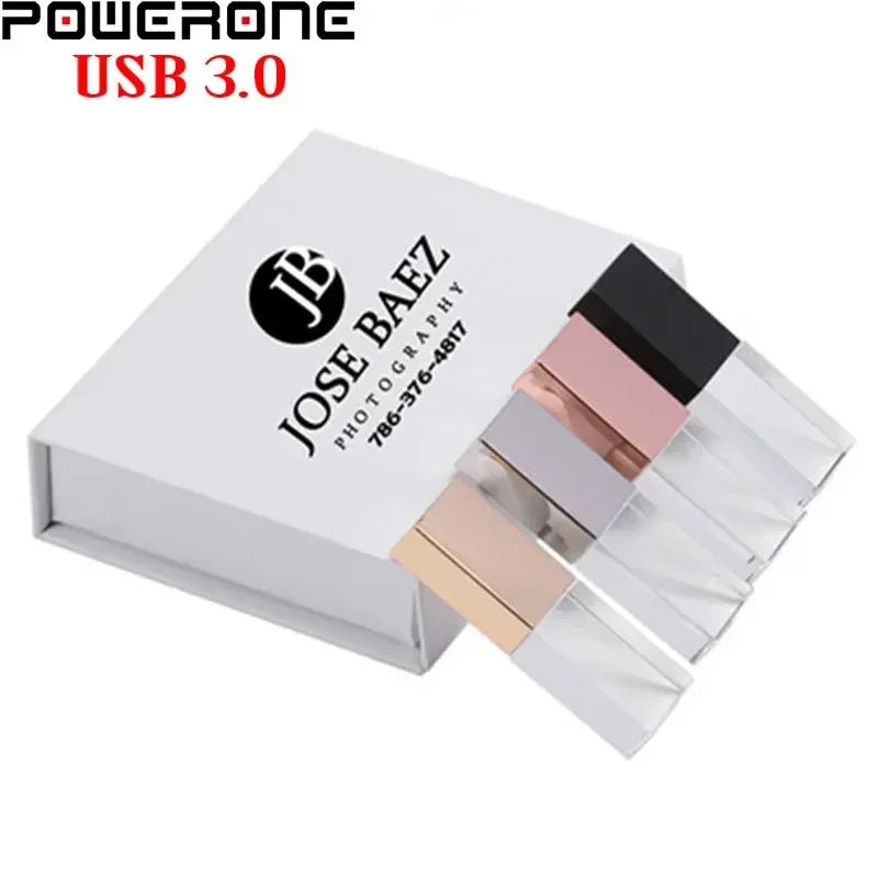 무료 로고 USB 3.0 플래시 드라이브, 128GB 크리스탈 메모리 스틱, 64GB 고속 펜 드라이브, 32GB 결혼 선물, 16GB U 디스크, 8GB