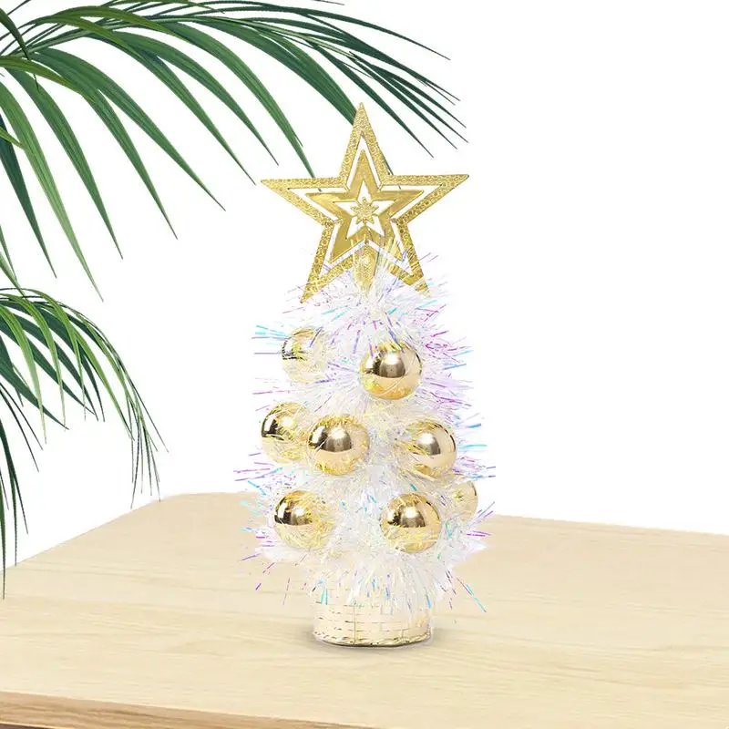 

Christmas Tree Miniature Christmas Tree Tabletop Tree Mini Artificial Christmas Tree With Balls Star Tree Topper For Holiday