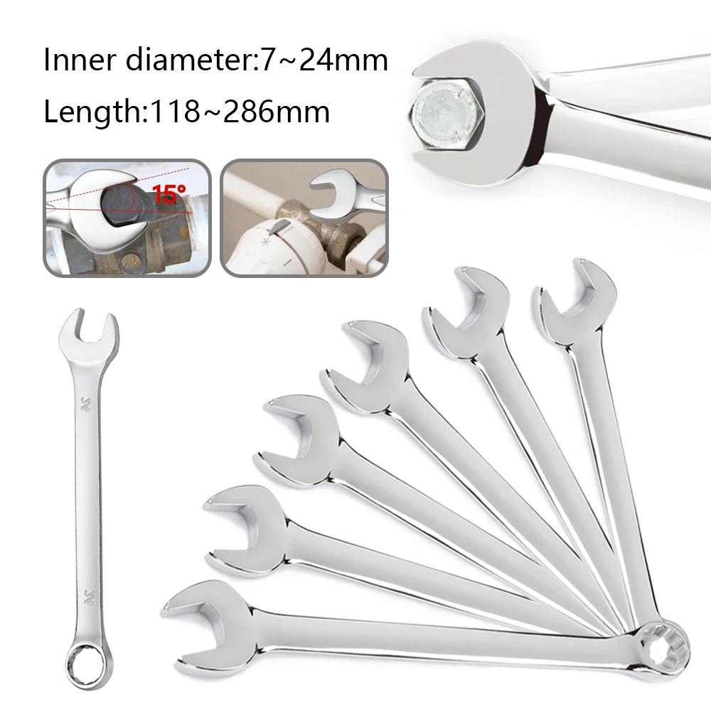 Dual-use plum blossom open end Ratchet wrench 7MM-24MM Combination spanners nut cutter combined Key Repair hand tools Dual-use plum blossom open end Ratchet wrench 7MM-24MM Combination spanners nut cutter combined Key Repair hand tools