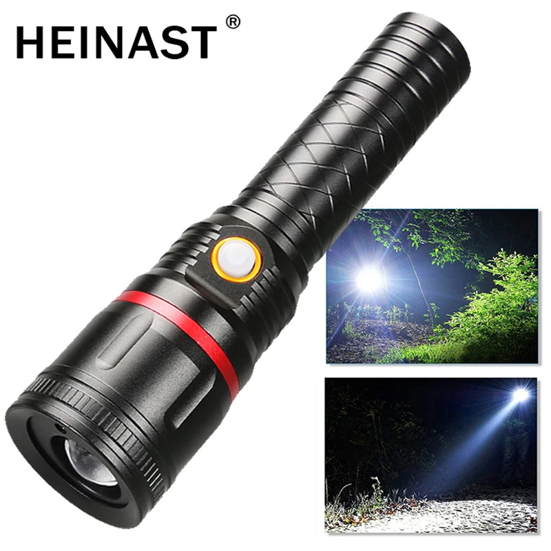 

Zoom Portable Flashlight 18650 Battery USB Rechargeable Torch Aluminum Alloy Lantern Emergency Outdoor Camping Cycling Fishing