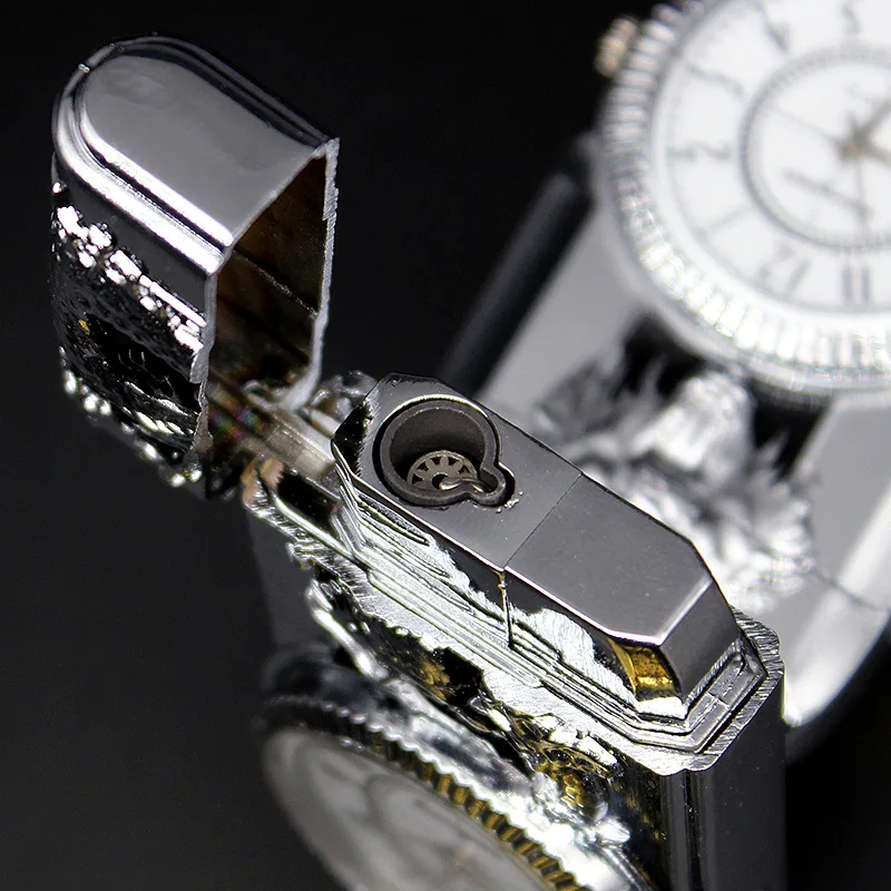 Luxury LED Gold Watch Windproof Jet Butane Lighter Torch Turbo Gas Inflatable Lighter Cigar Cigarette Accessories Men's Gift For Smoking Accessories Gas Lighter Lighter Accessories Torch Lighter