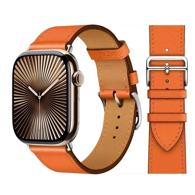 Elegant Leather Strap for Apple Watch - Business Bracelet Edition