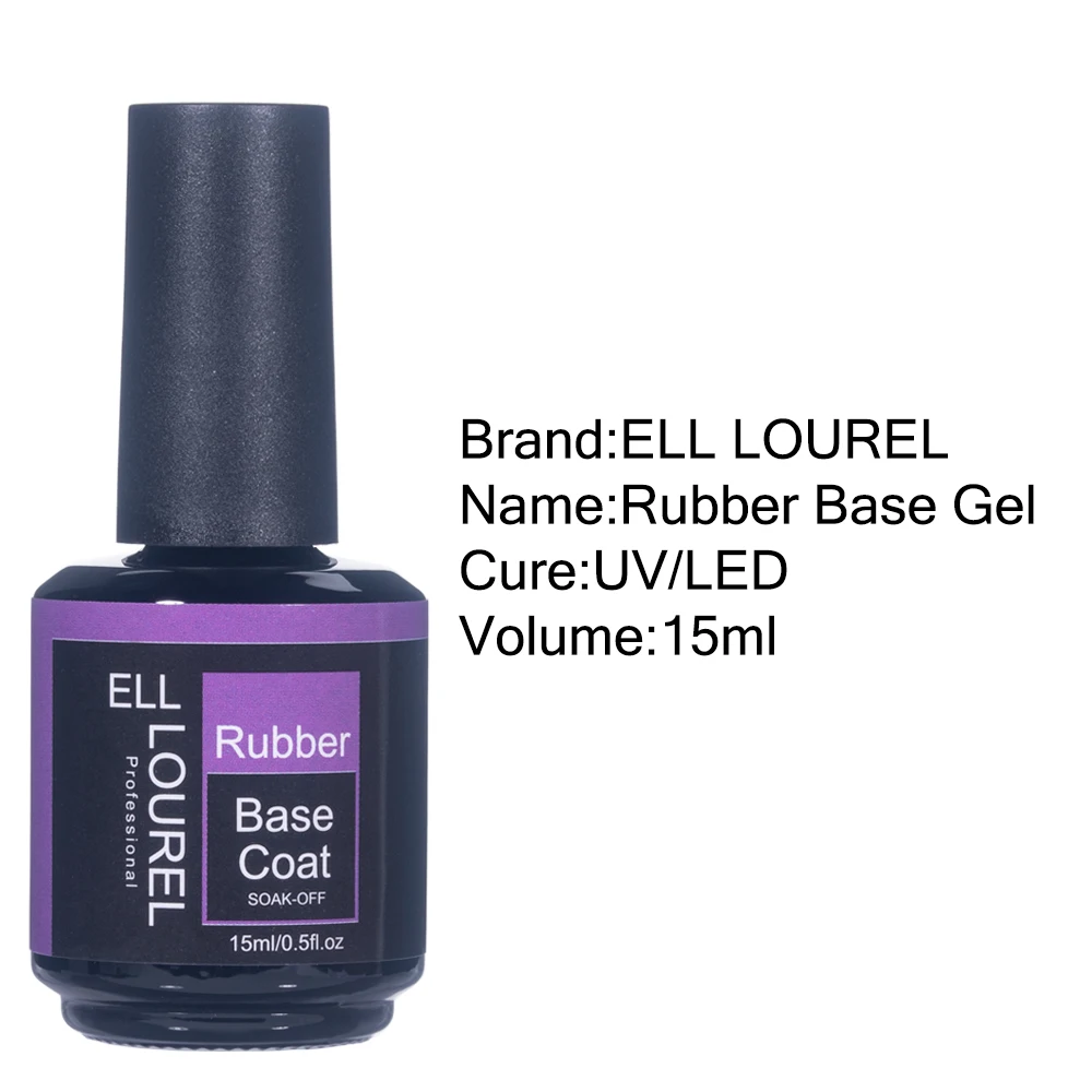 Ele LOUREL-세미 퍼머넌트 UV 프랜치 아크릴 네일 폴리시 젤 15ML, 고무 베이스 젤, 젤리, 밀키 화이트, 네일아트, 폴리시, 광택젤