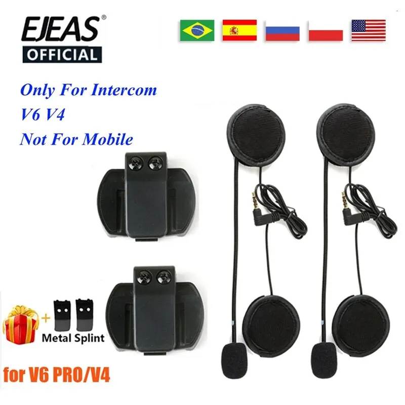 Ejeas V6 Pro Bluetooth Motorcycle Helmet Intercom Headset With