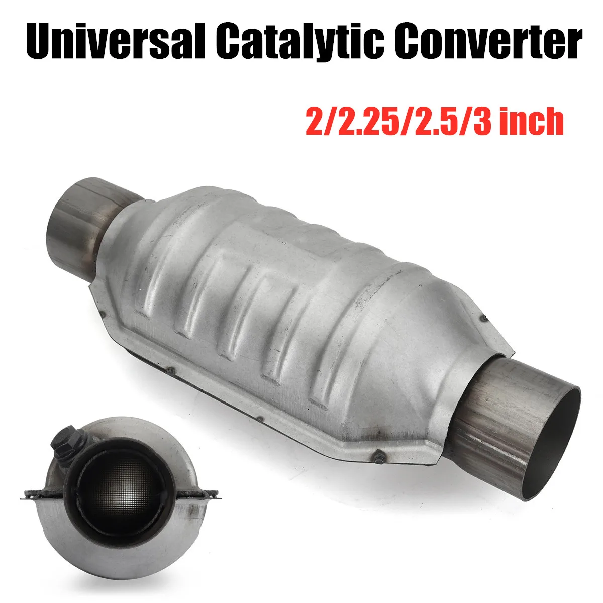

2/2.25/2.5/3 inch Universal Inlet/Outlet 400 cell Weld-On Catalytic Converter 13" Length Stainless Steel High-Flow Performance