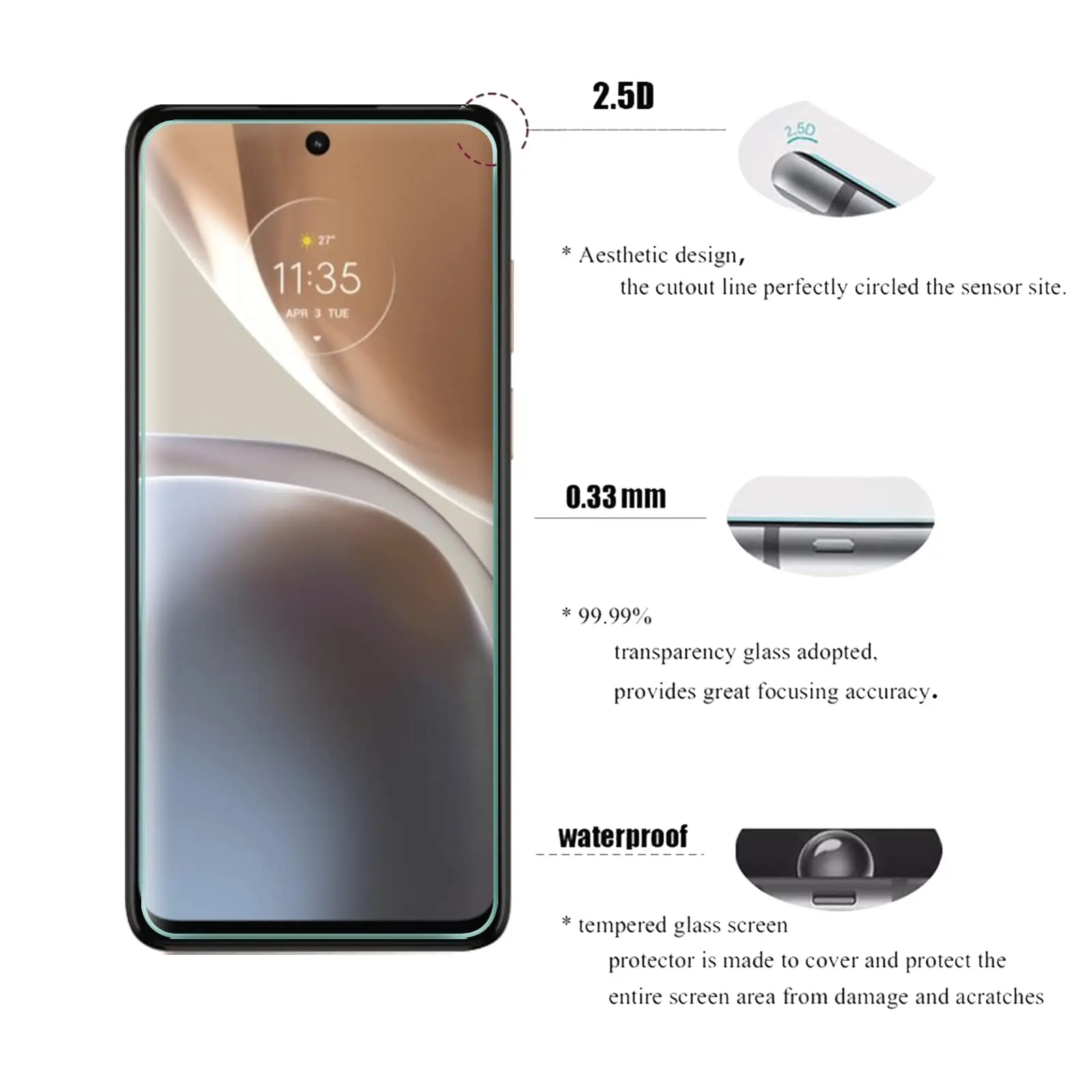 Crystal Mica 9H Tempered Glass Screen Protector - HD Clear, Transparent, Anti-Scratch