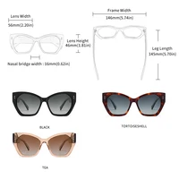 Брендовые женские солнцезащитные очки из ацетата GCV с лакированным дизайном, прямоугольные треугольные поляризационные солнцезащитные очки с бабочкой UV400, модные — изображение 5