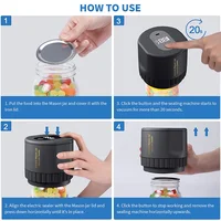 Electric Mason Jar Vacuum Sealer Kit Cordless Automatic Jar Sealer Set for Food Storage and Fermentation with Mason Jar Lids 2