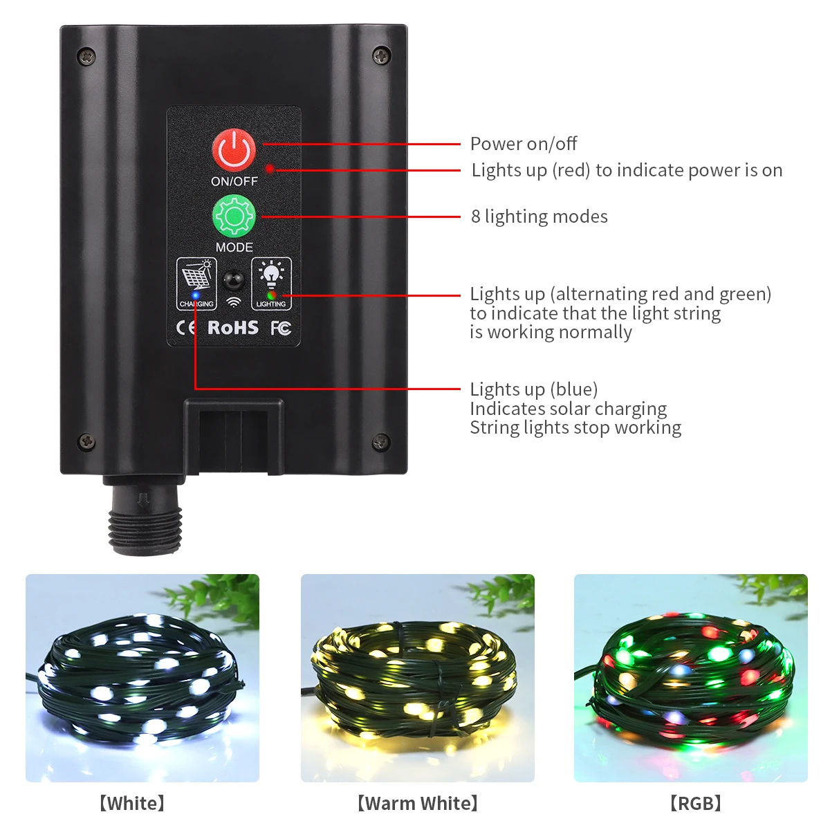 Solar-Powered LED String Lights for Outdoor Decor - Festive Fairy Garland Lighting for Garden and Holidays
