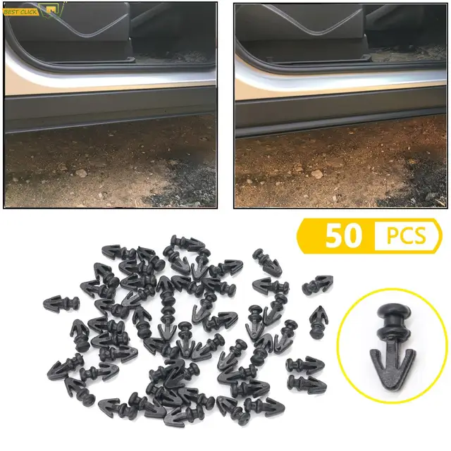 50Pcs Auto Fastener Clips Lower Weatherstrip Door Seal Sill Sealing Strip Clip Rivet For Ford Mondeo MK2 MK3 MK4 Car Accessories
