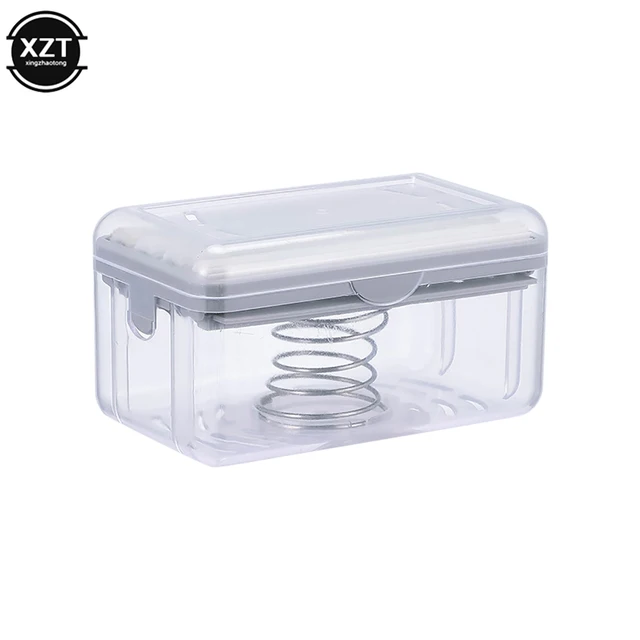 Portasapone Schiumogeno Con Rullo - Scatola Sapone Con Scolapasta E Coperchio Per Bagno E Lavanderia (Blu) - Foto 2