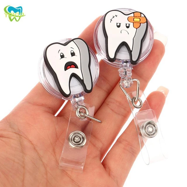 Cute Retractable Dentist Nurse Doctor ID Card Badge Holder Reel Keychains  Lanyard Name Tag Card Holder Office Supply Clip - AliExpress