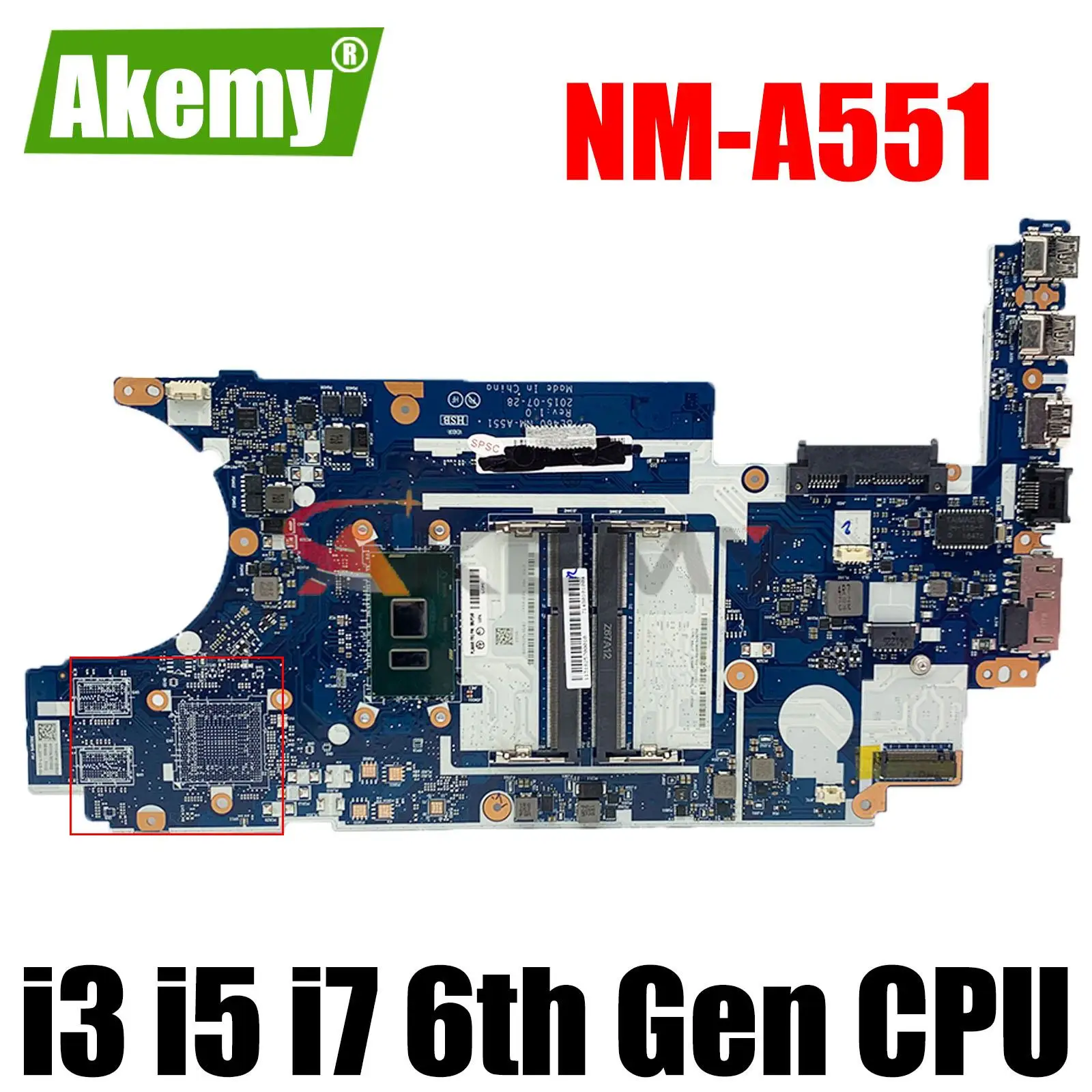 

BE460 NM-A551 Motherboard For Lenovo ThinkPad E460 Laptop Motherboard with i3 i5 i7 6th Gen CPU UAM 100% Test Work