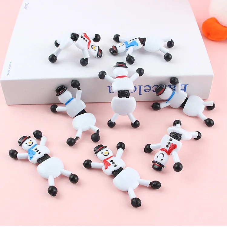 50-5Pcs Cute Snowman Christmas Sticky Wall Poseable Stretchy Toys 2026 New Year Gift Kids Birthday Party Favors Pinata Fillers