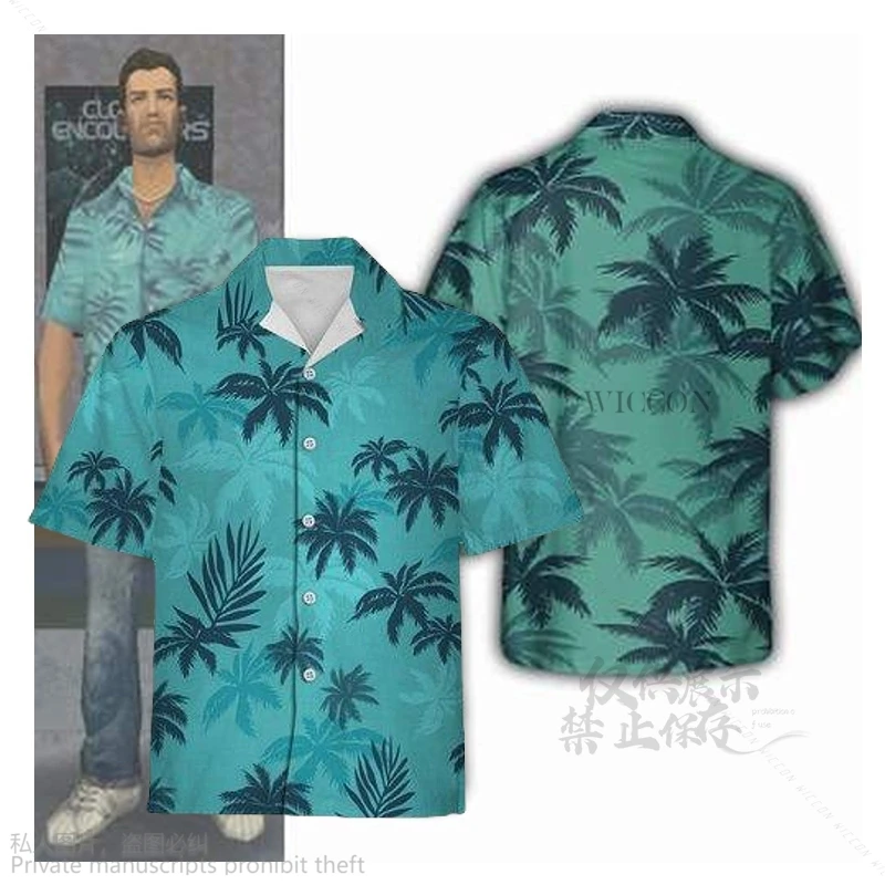 Summer Top Anime Tommy Cosplay Costume Vercetti Grand Auto
