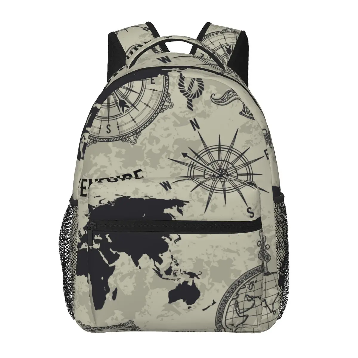 

Рюкзак для женщин и мужчин, модная винтажная сумка с принтом карт и больших приключений, школьный портфель