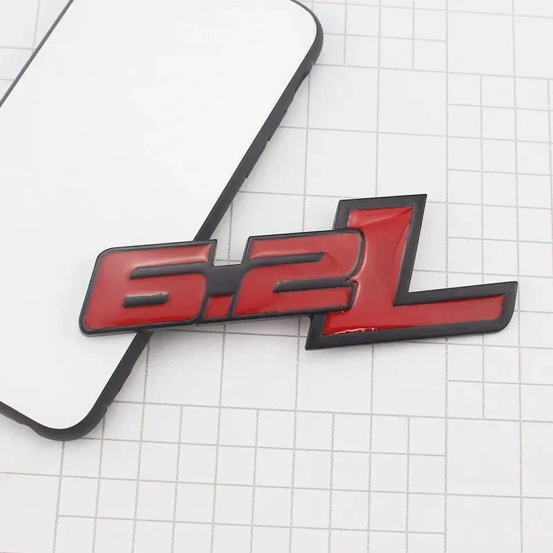 자동차 리어 부트 트렁크 엠블럼 배지 스티커, 3D 메탈 6.2L 로고, 포드 랩터 F150 허머 H2 쉐보레 C7 카마로 닷지 챌린저용