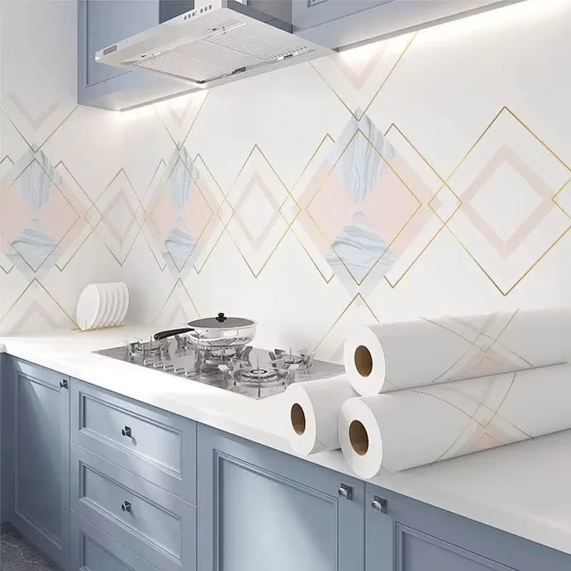 Kitchen Oil Proof Film Stove Waterproof And Moisture-Proof Wallpaper Countertop Self-Adhesive Cabinet Kitchen Accessorie Sticker