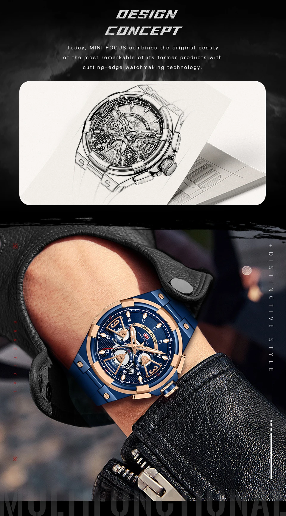 MINI FOCUS Quarzuhr für Herren, wasserdicht_voghion.com