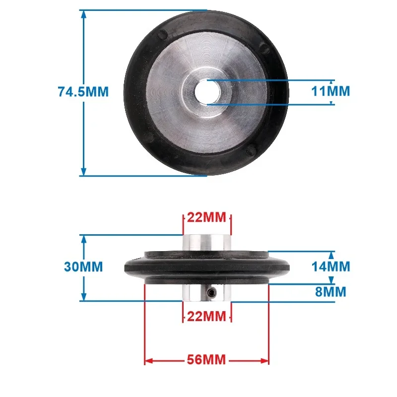 KONE 엘리베이터 부품 인코더 휠 타코미터 롤러 적용, 74.5mm 마찰 휠 D37.5 KM650808g01, 1 개